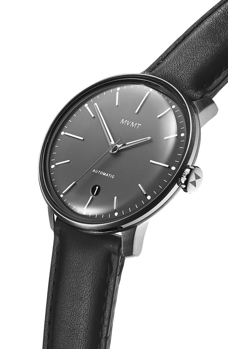 MVMT WATCHES MVMT Automatic Leather Strap Watch, 41mm, Alternate, color,