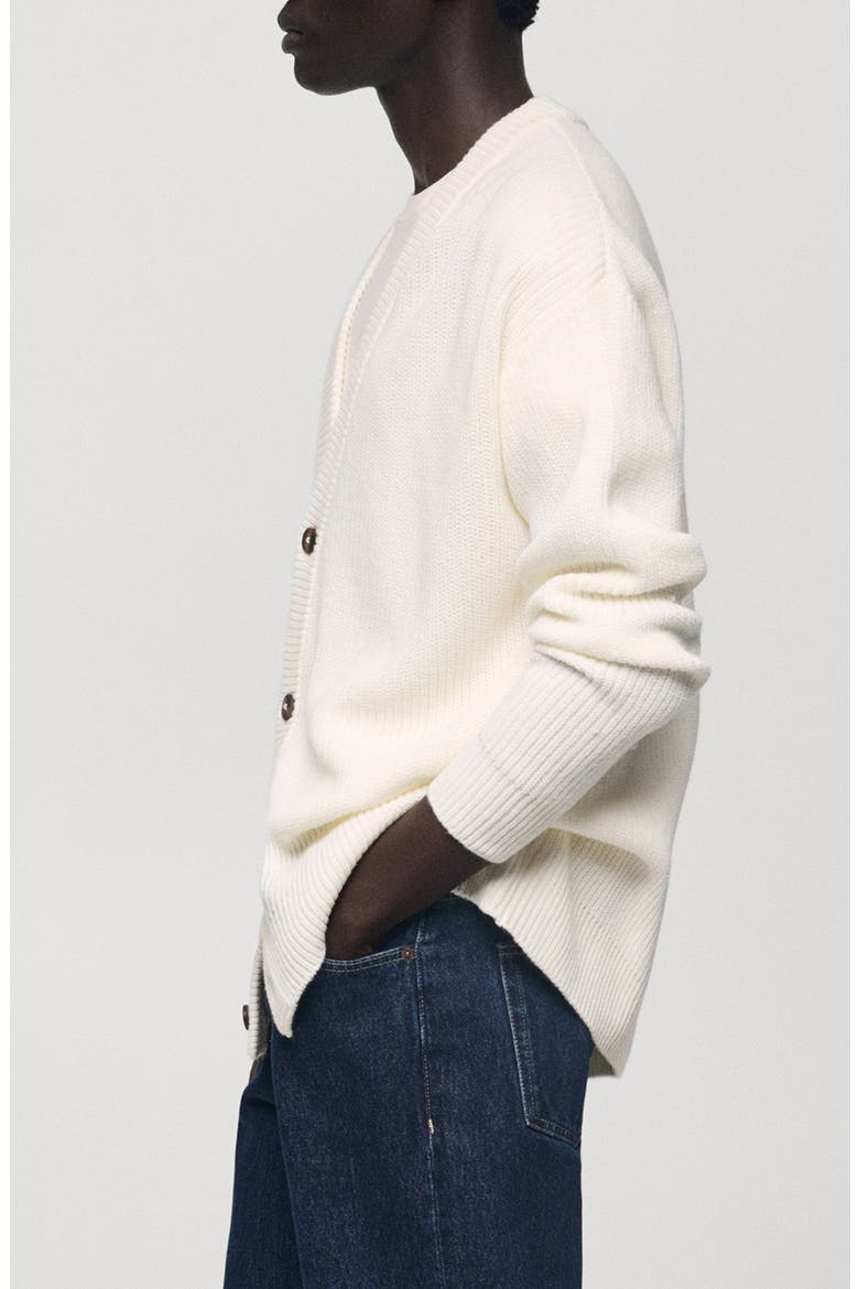 Relaxed Fit Chunky Knit Cardigan, Alternate, color, OFF WHITE