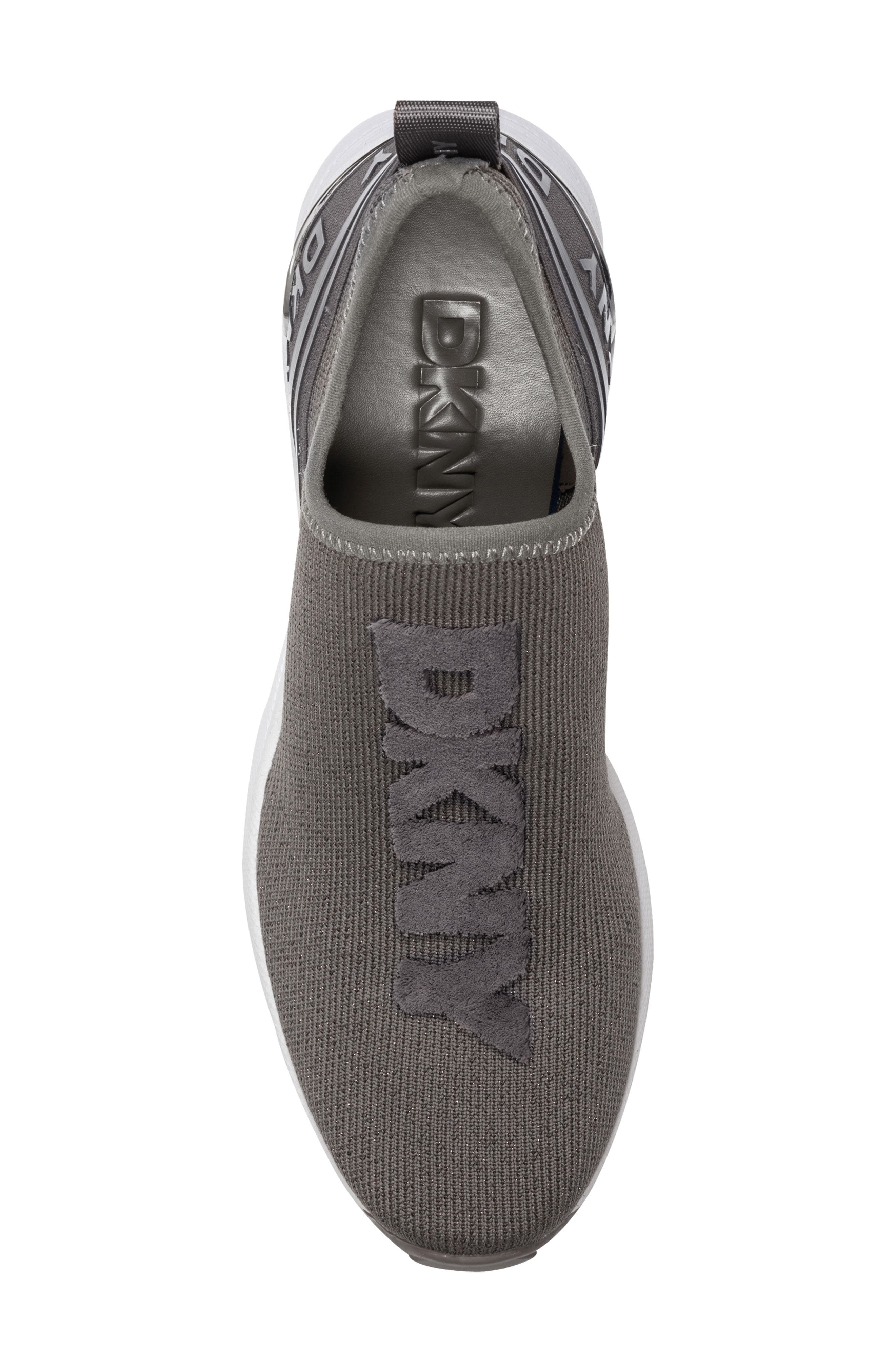 DKNY Keeva Knit Wedge Sneaker, Alternate, color, Morel