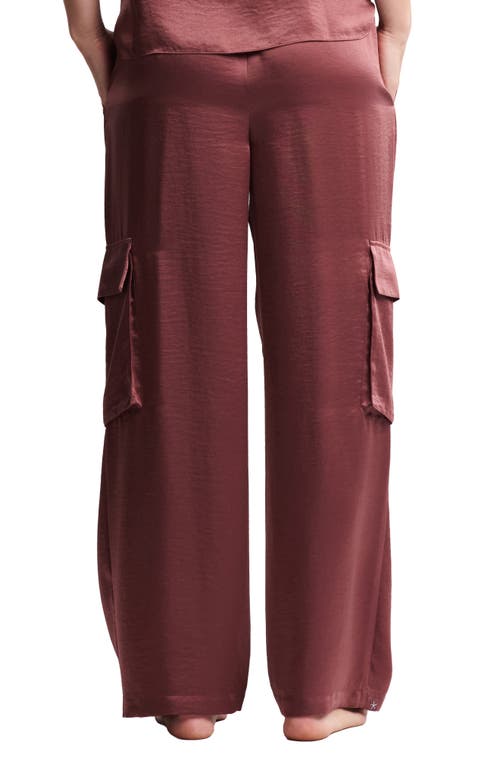Barefoot Dreams Liquid Satin Wide Leg Cargo Pants In Multi