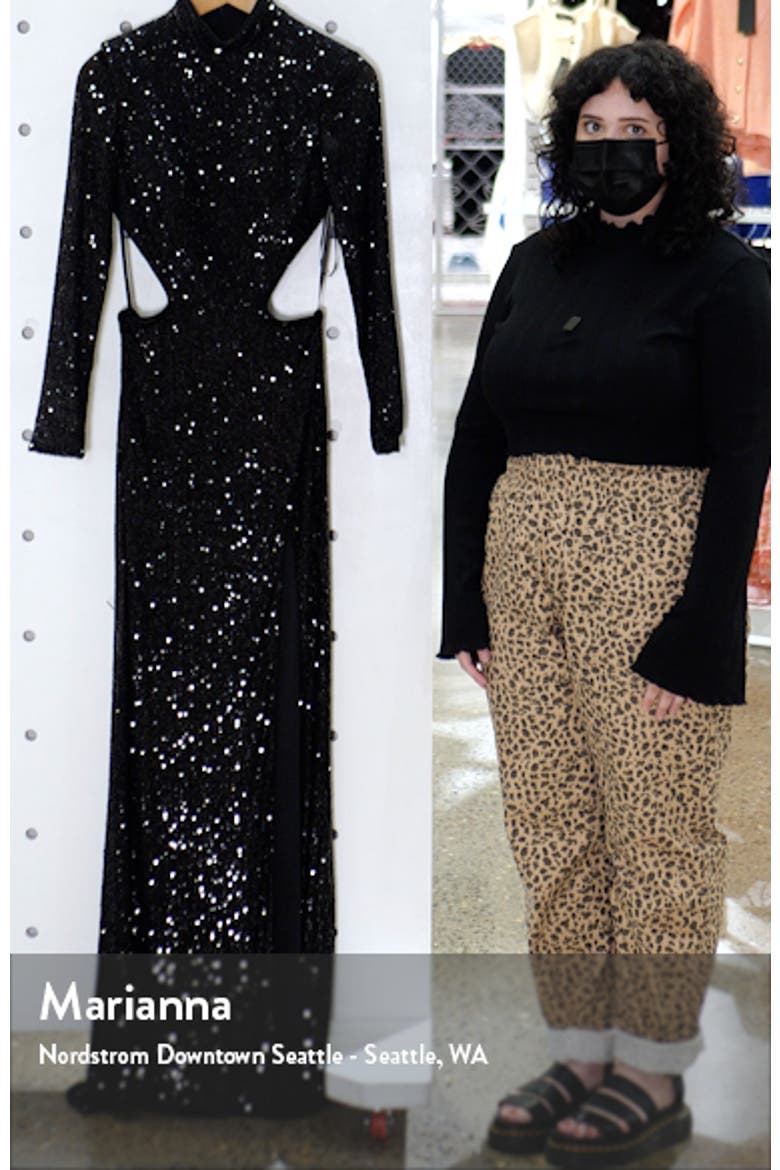 Long Sleeve Sequin Dress with Open Back video