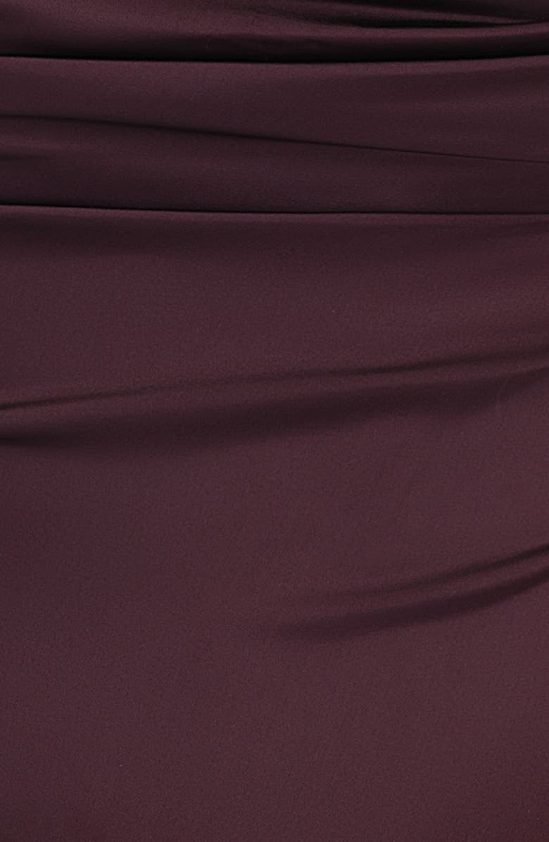 HOUSE OF CB Una Floral Cowl Neck Lace-Up Corset Top, Alternate, color, Rich Brown