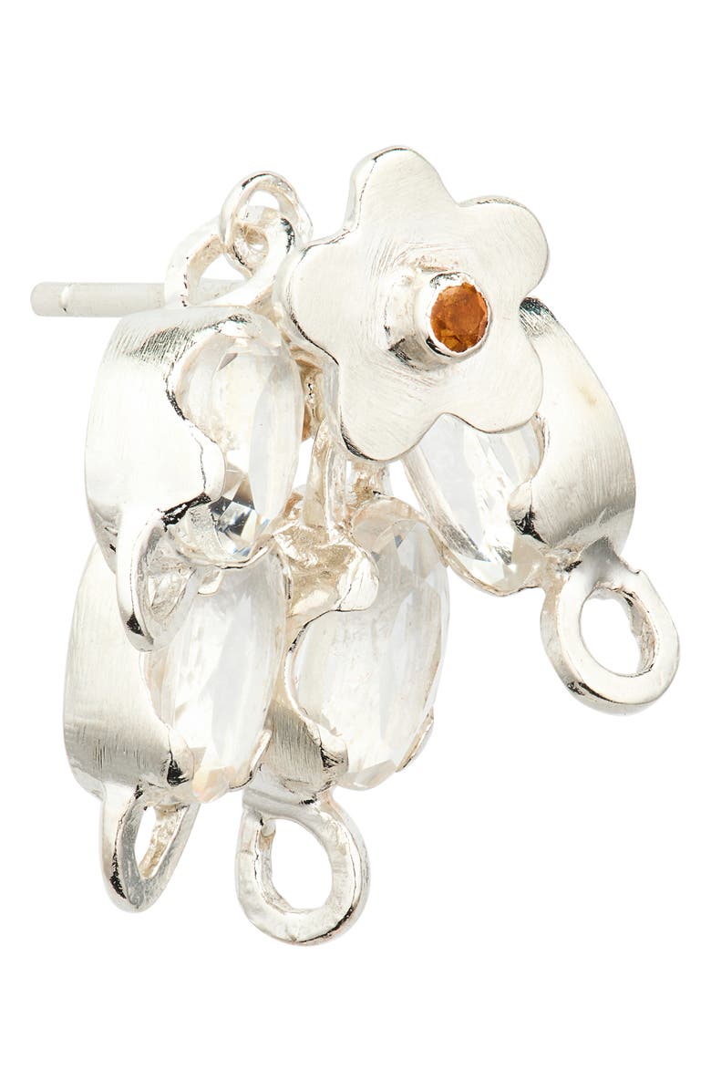 SHANA CAVE Flower & Leaf Cluster Earrings, Alternate, color, Clear Quartz And Citrine