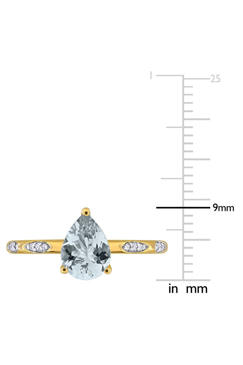 Aquamarine & Diamond Ring 14k, Alternate, color, Yellow Gold
