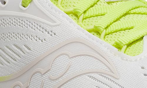 Saucony Ride 18 Running Shoe In White/sunny