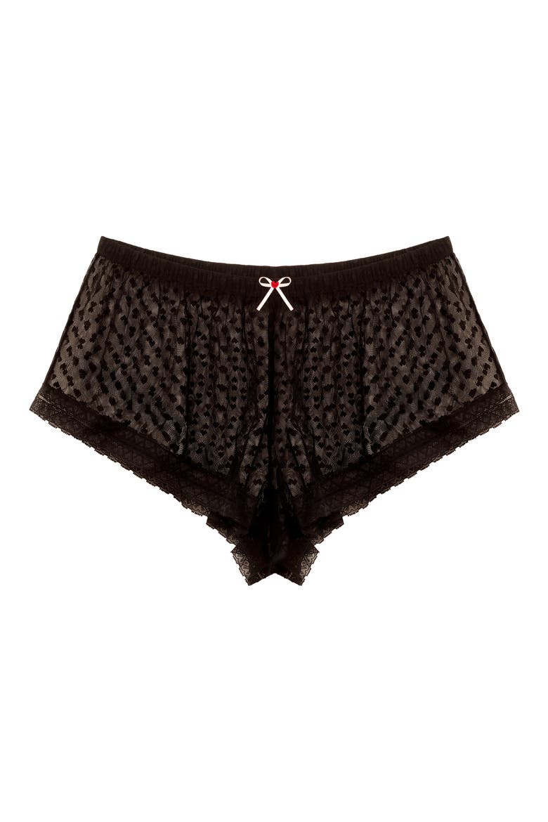 Heart Breaker Lace Shorts, Alternate, color, BLACK