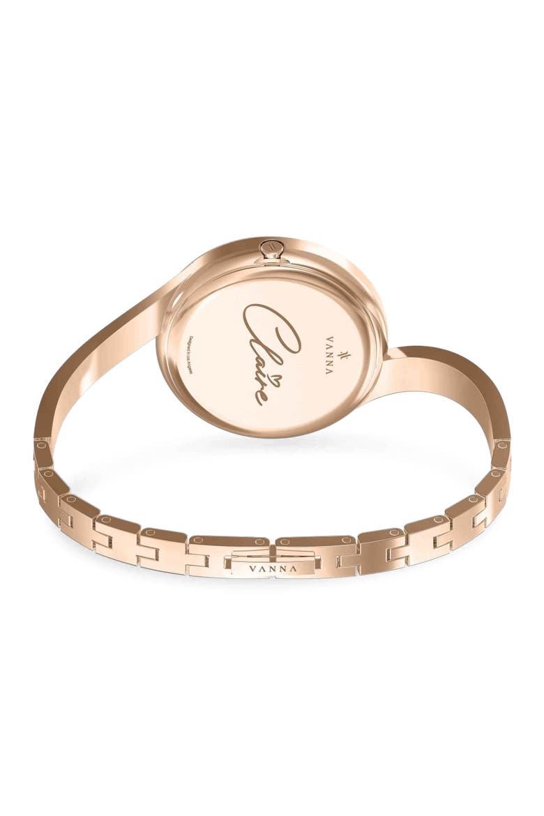 Claire Gemstone Watch, Alternate, color, White Pearl-Rose Gold