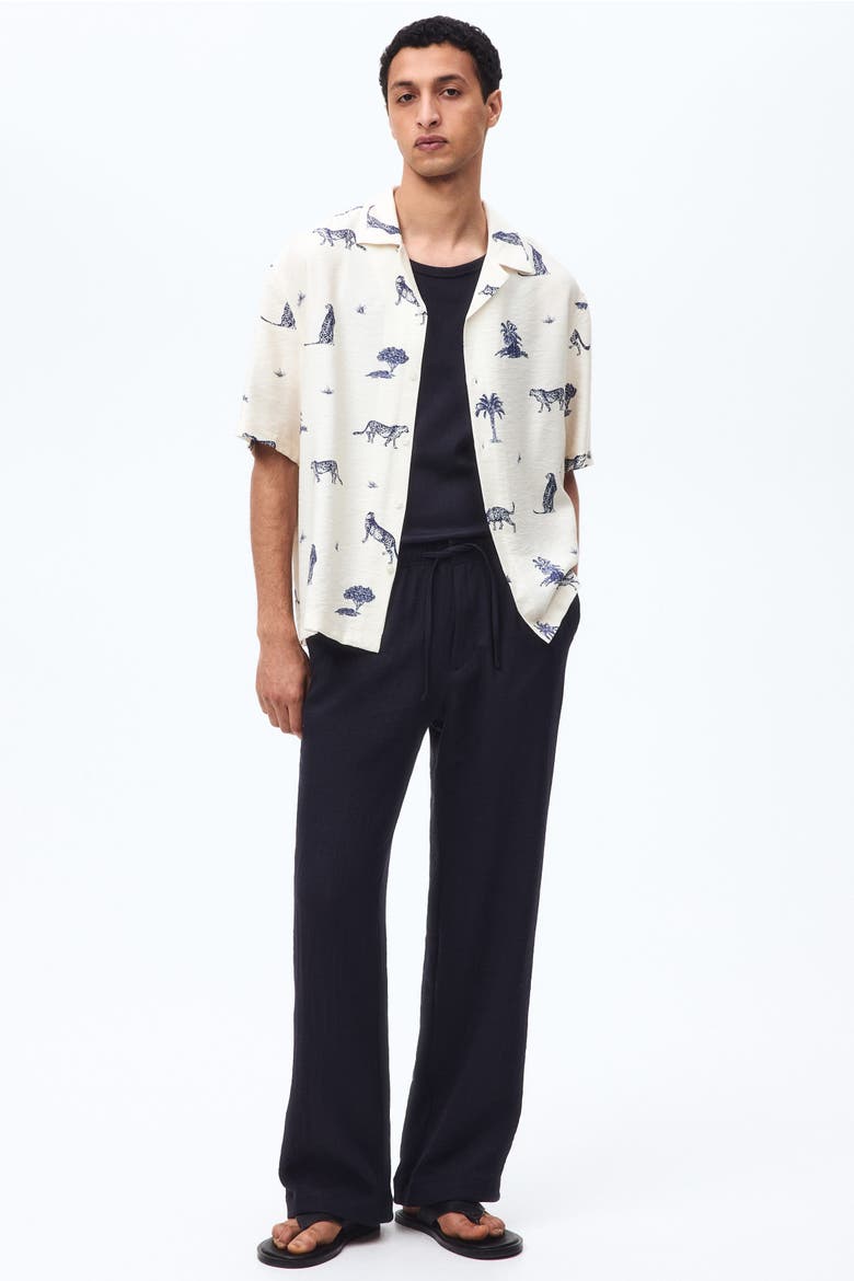 Relaxed Fit Trousers, Main, color, Navy blue