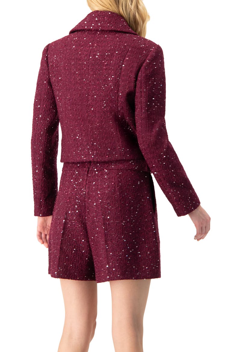 Double-Breasted Short Jacket, Alternate, color, Wine