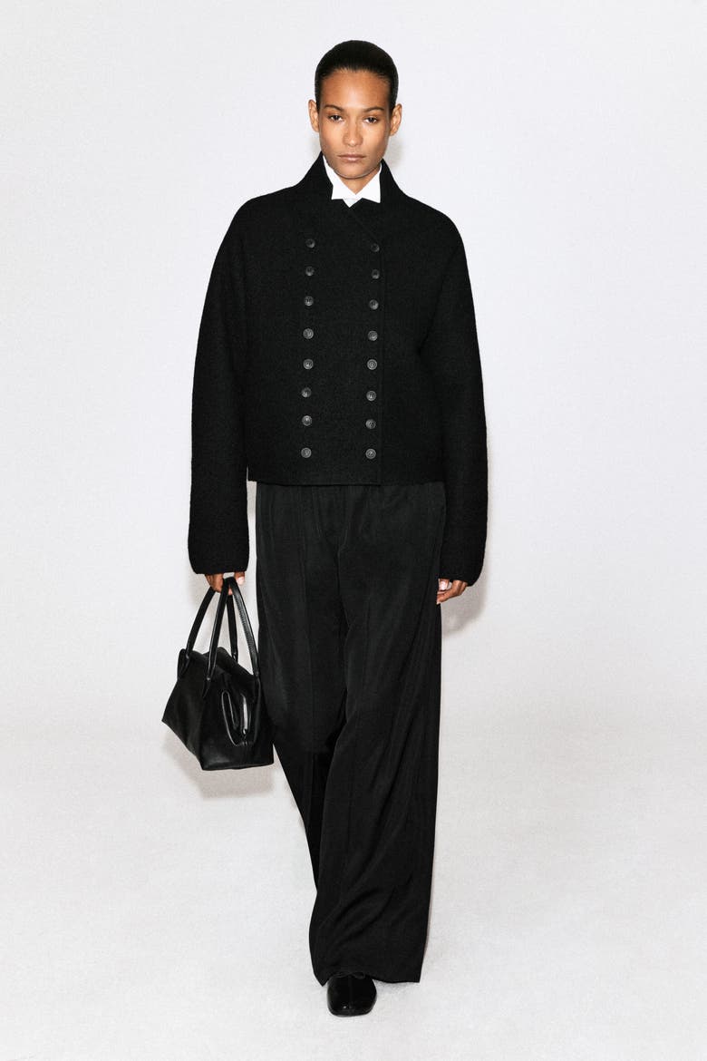 Boiled-Wool Uniform Jacket, Alternate, color, BLACK