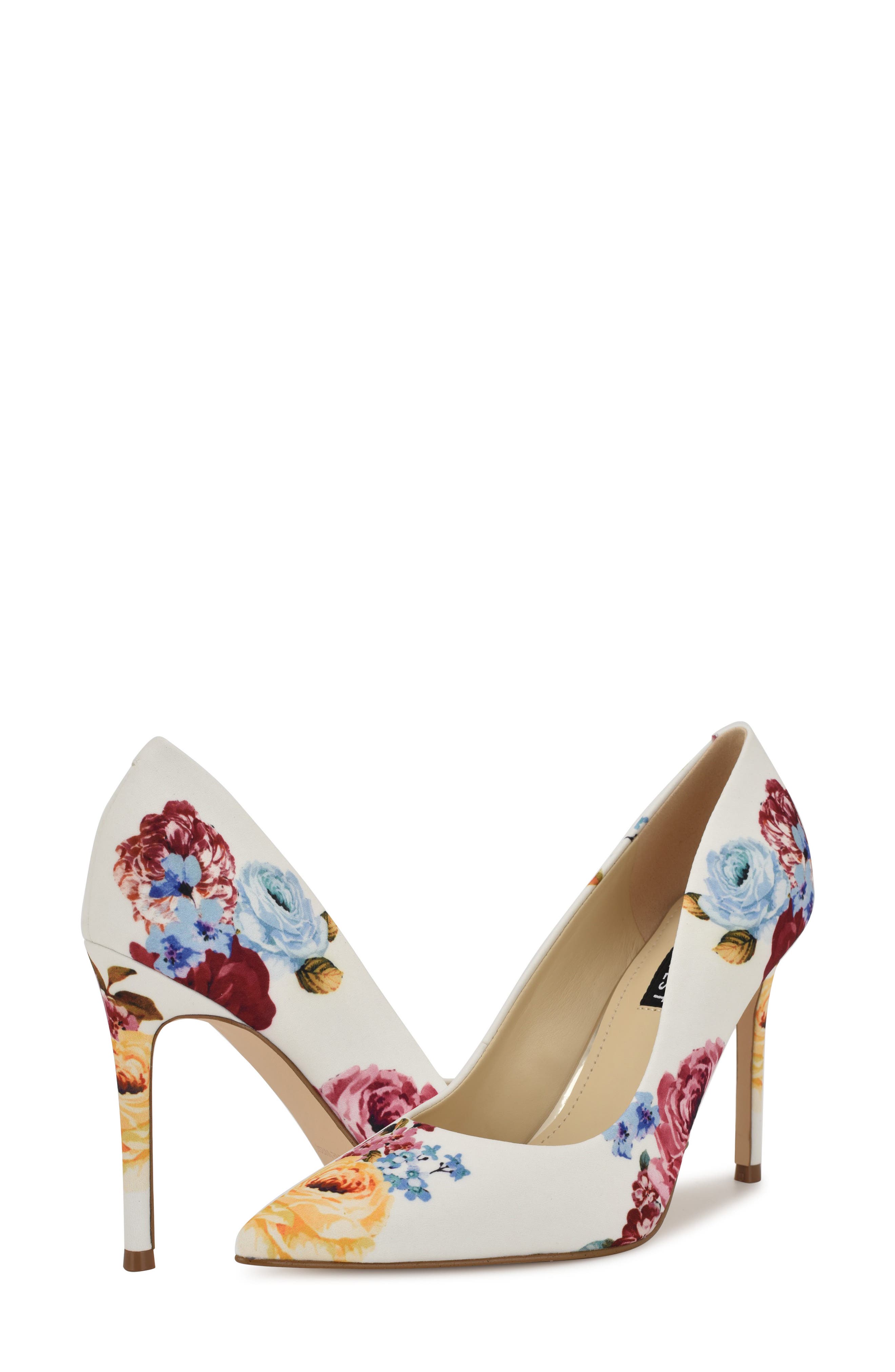 Nine West Fresh Pointed Toe Pump, Alternate, color, White Floral