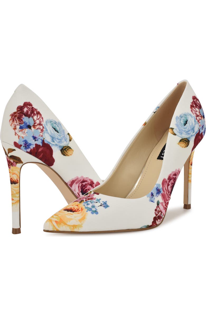 Nine West Fresh Pointed Toe Pump, Alternate, color, White Floral