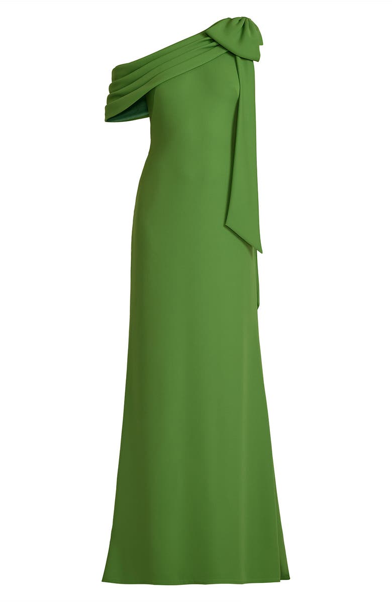 Tadashi Shoji One-Shoulder Crepe Column Gown, Alternate, color, Cactus