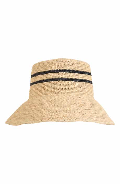Vince Stripe Straw Bucket Hat