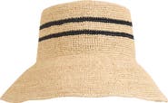 Vince Stripe Straw Bucket Hat