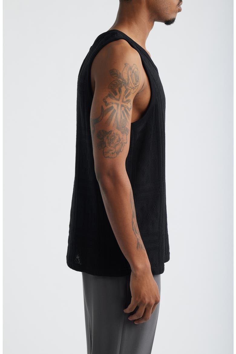 Huxley Cotton Blend Pointelle Tank, Alternate, color, BLACK