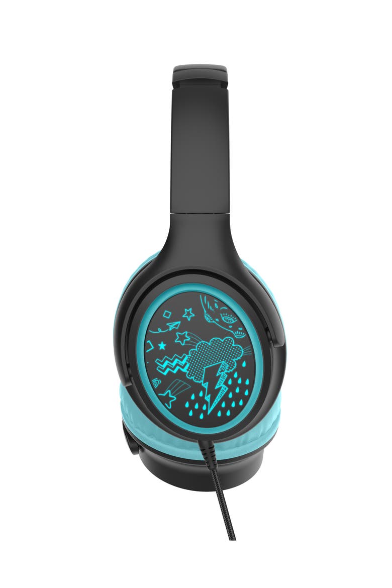 KidJamz KJ65U Safe Listening USB-C Over-Ear Headphones for Kids with LED Lights, Alternate, color, Black