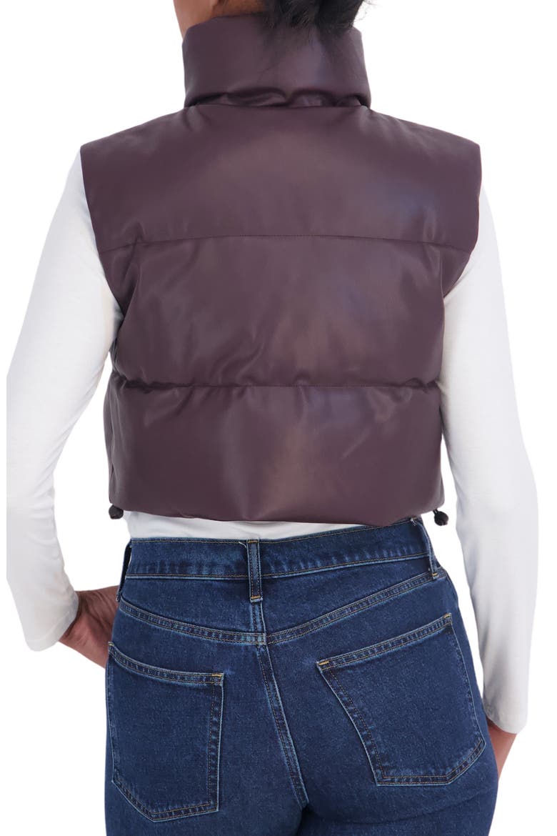 Crop Faux Leather Vest, Alternate, color, BURGUNDY