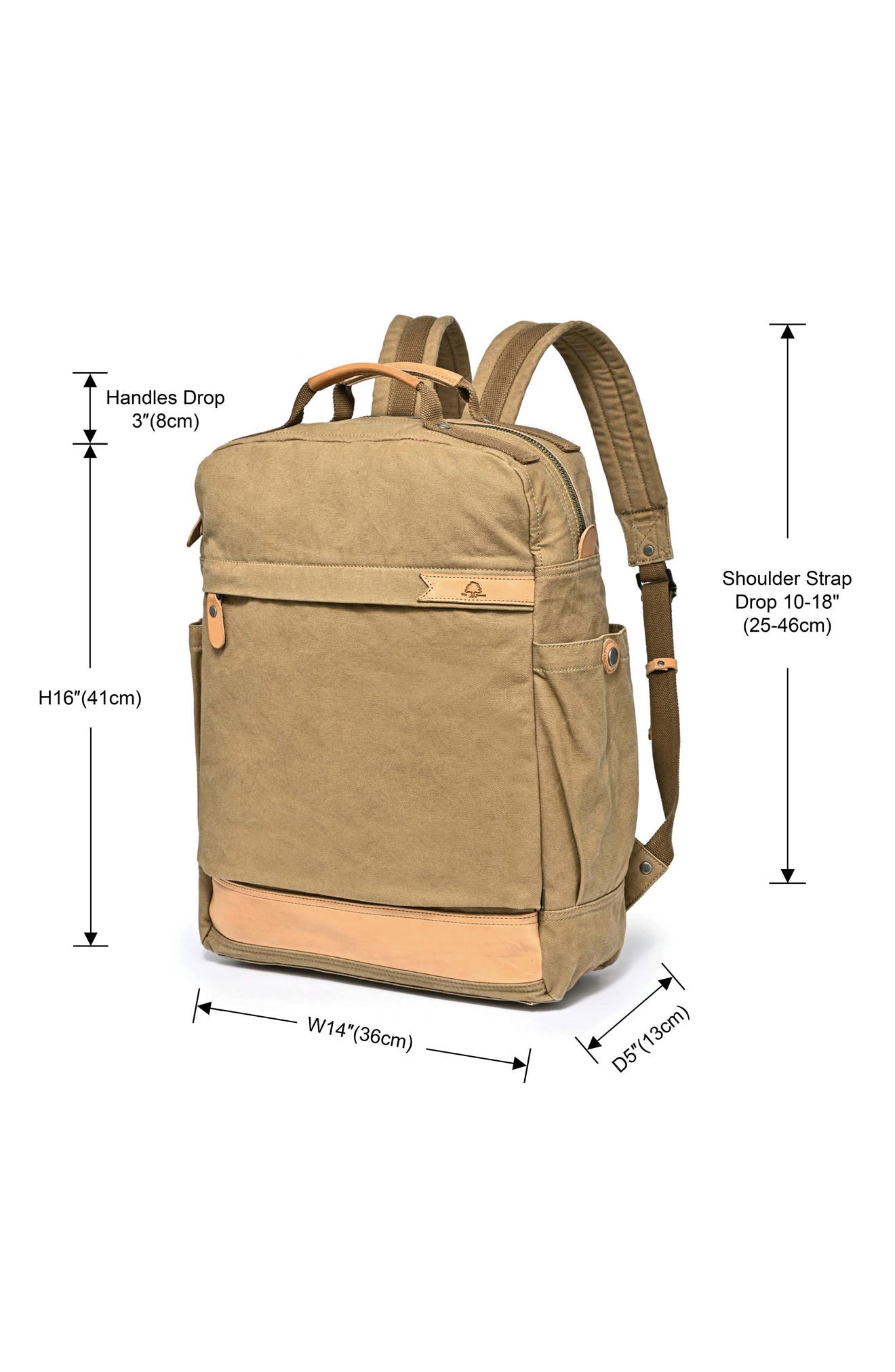 Tila Canvas Backpack, Alternate, color, KHAKI