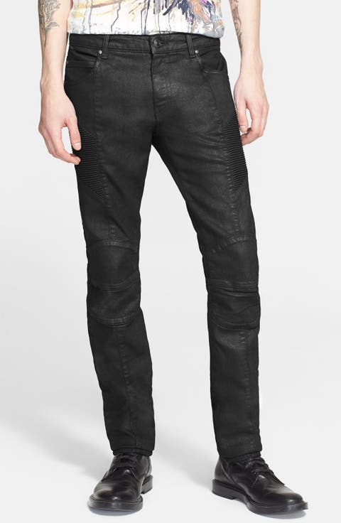 Coated Moto Jeans (Black)