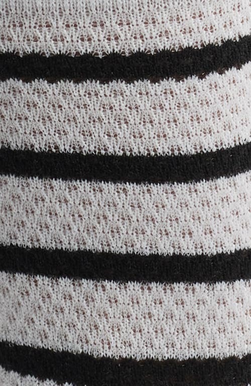 Stems Stripe Crew Socks In Black
