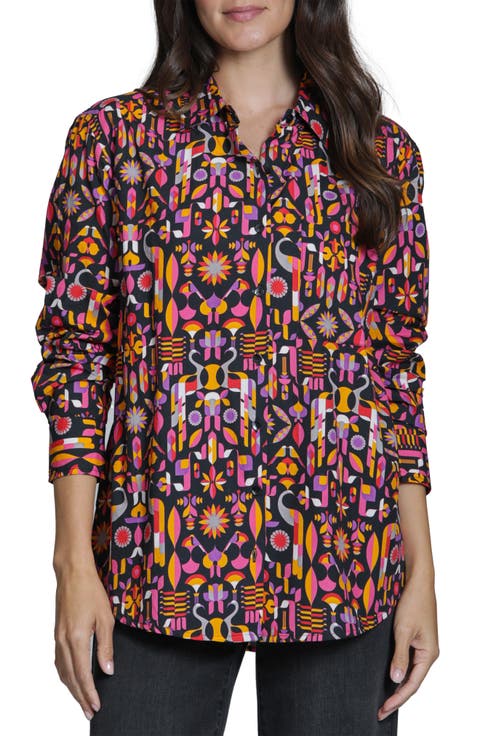 Boyfriend Poplin Button-Up Shirt