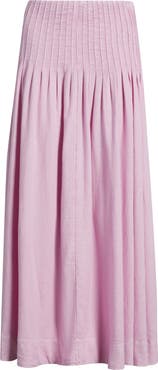 Treasure & Bond Pleat Accent Linen Blend Maxi Skirt