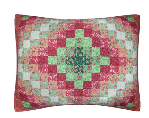 20" x 26" Ireland Pink Green Shabby Chic Cotton Standard Sham - Machine Washable