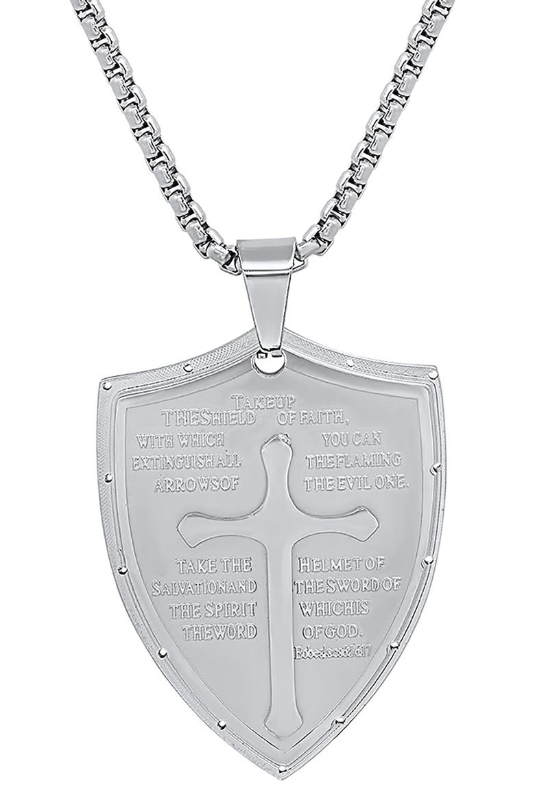 The Shield of Faith Pendant Necklace, Alternate, color, METALLIC