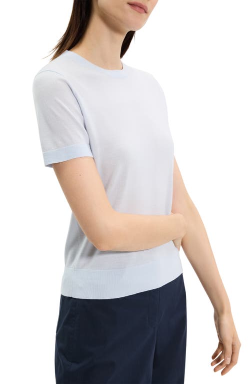 Theory Regal Merino Wool Short-sleeve Crew T-shirt In Blue