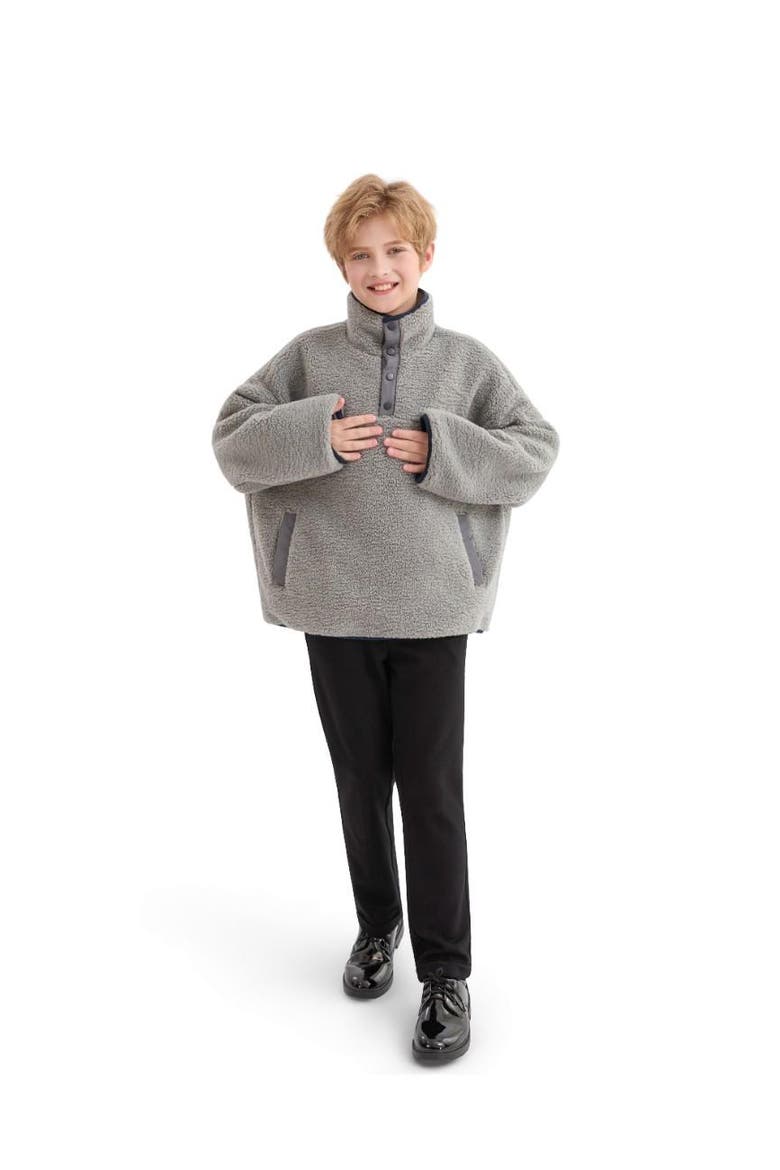 Fleece Pullover, Alternate, color, Grey