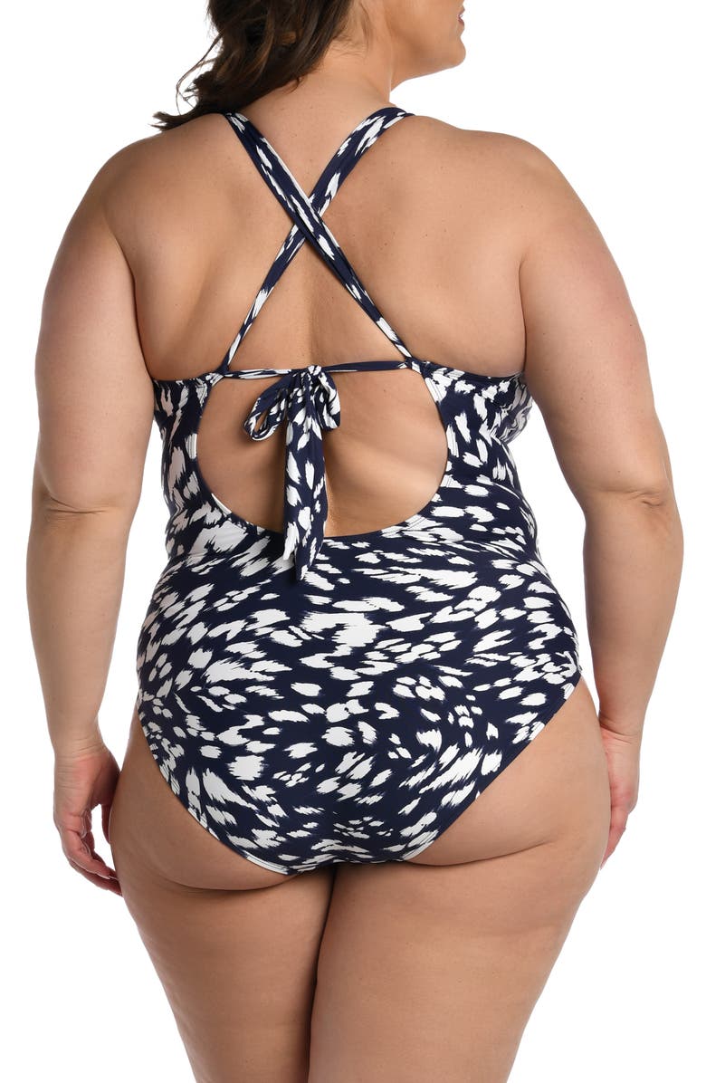 La Blanca Tides High Neck Mio One-Piece Swimsuit, Alternate, color, 