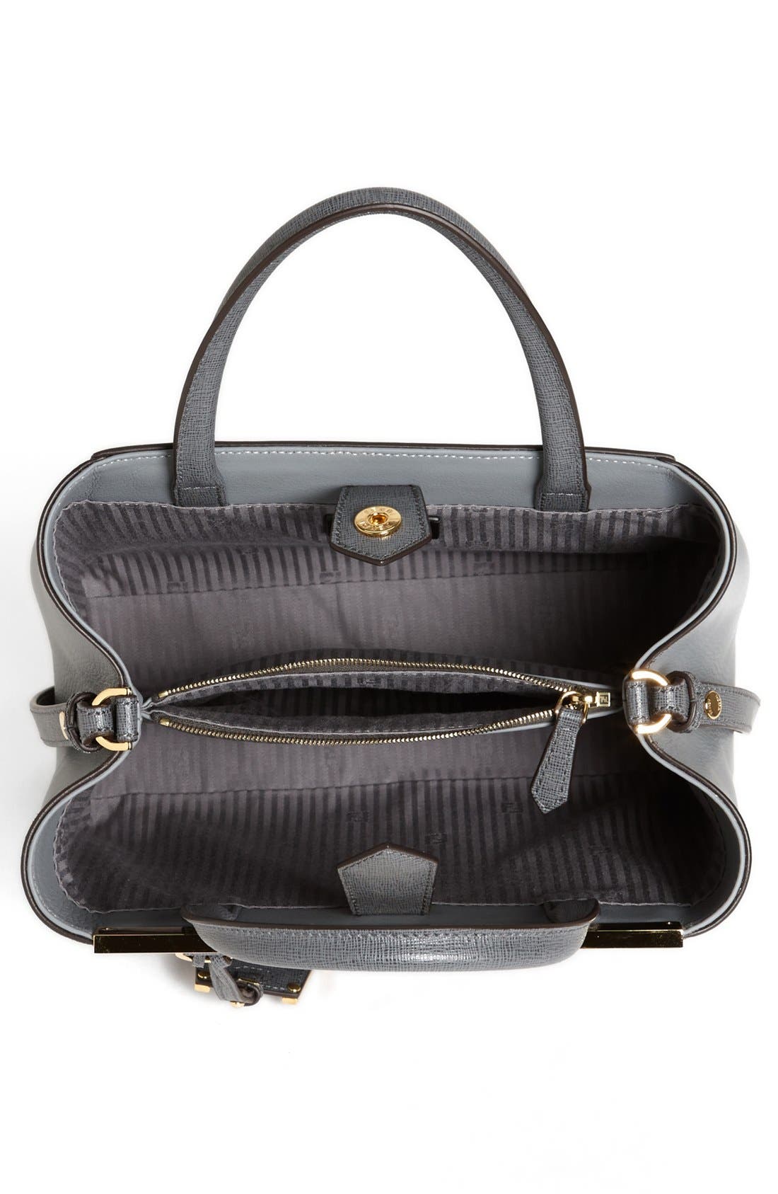 'Petite 2Jours Elite' Leather Shopper, Alternate, color, GREY/ GOLD HDWR