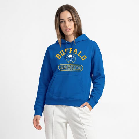 Women's Champion Royal Buffalo Sabres Arched Pill Box Hoodie