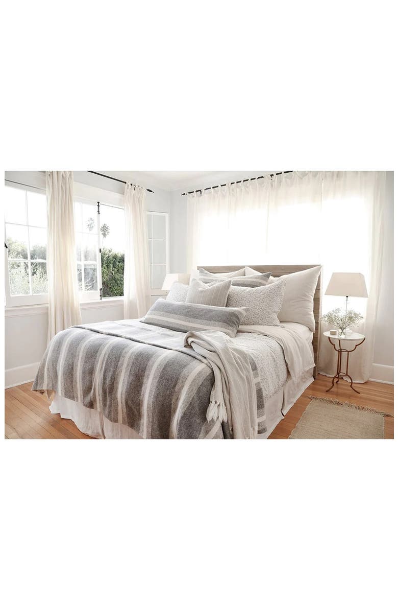 Alpine Stripe Cotton Accent Pillow, Alternate, color, GREY/IVORY