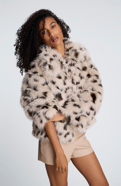 Kenneth Cole Faux Fur Spot Jacket In Neutral