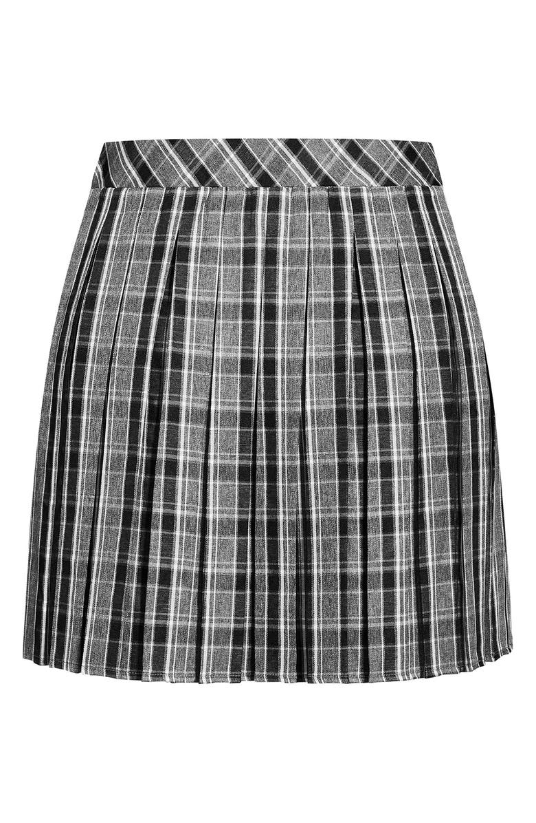 City Chic Varsity Check Skirt, Alternate, color, 