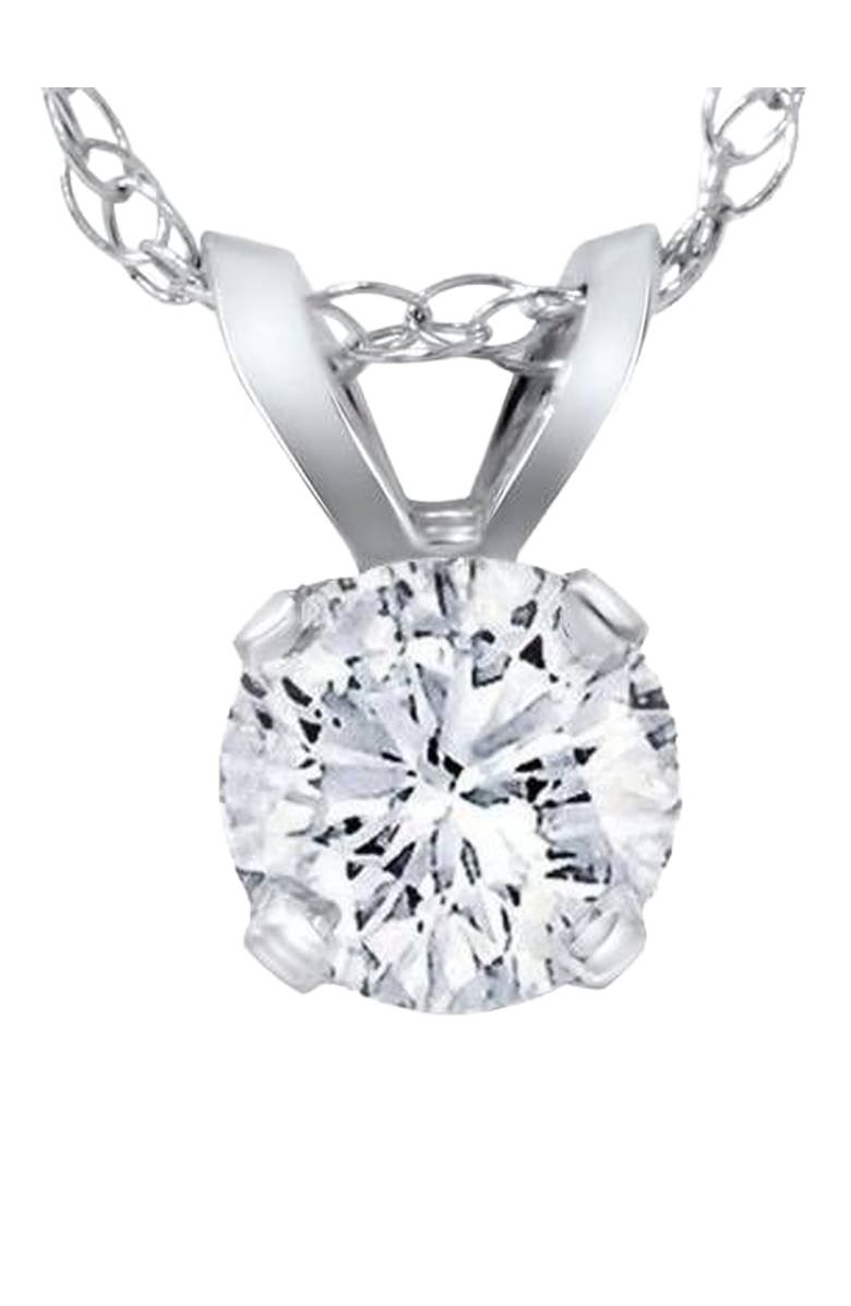 Bliss Diamond 1/4ct Solitaire Round Lab Grown Diamond Pendant 14K Gold, Main, color, 