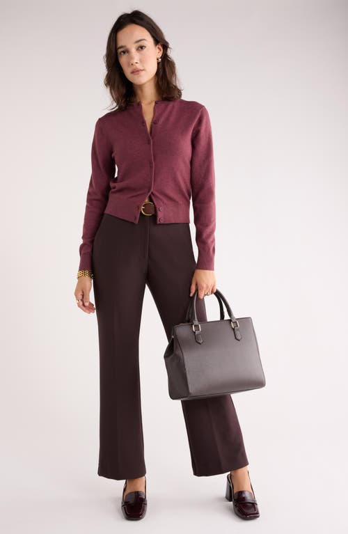 Nordstrom Rack Crewneck Cardigan In Burgundy