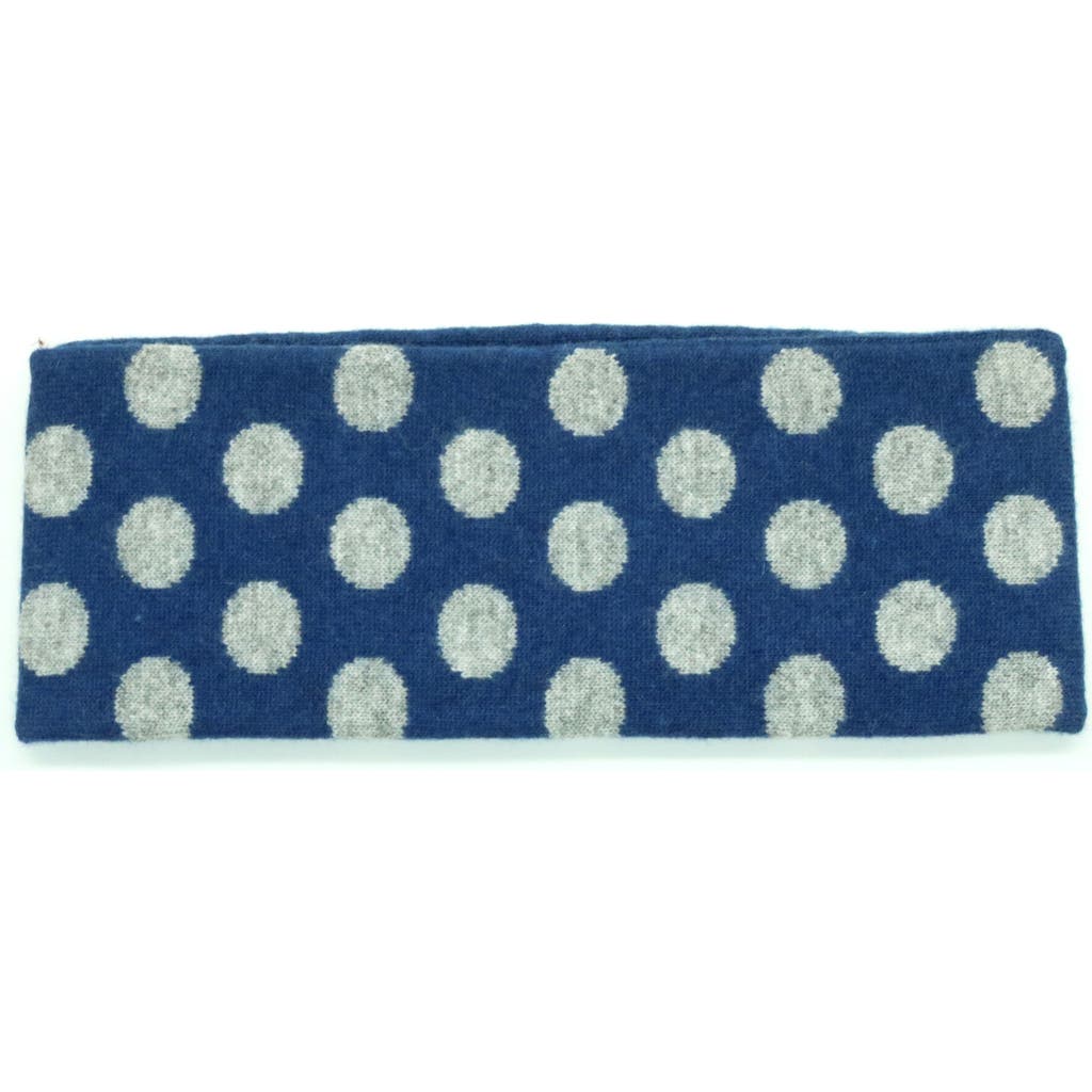 Portolano Polka Dot Headband In Blue