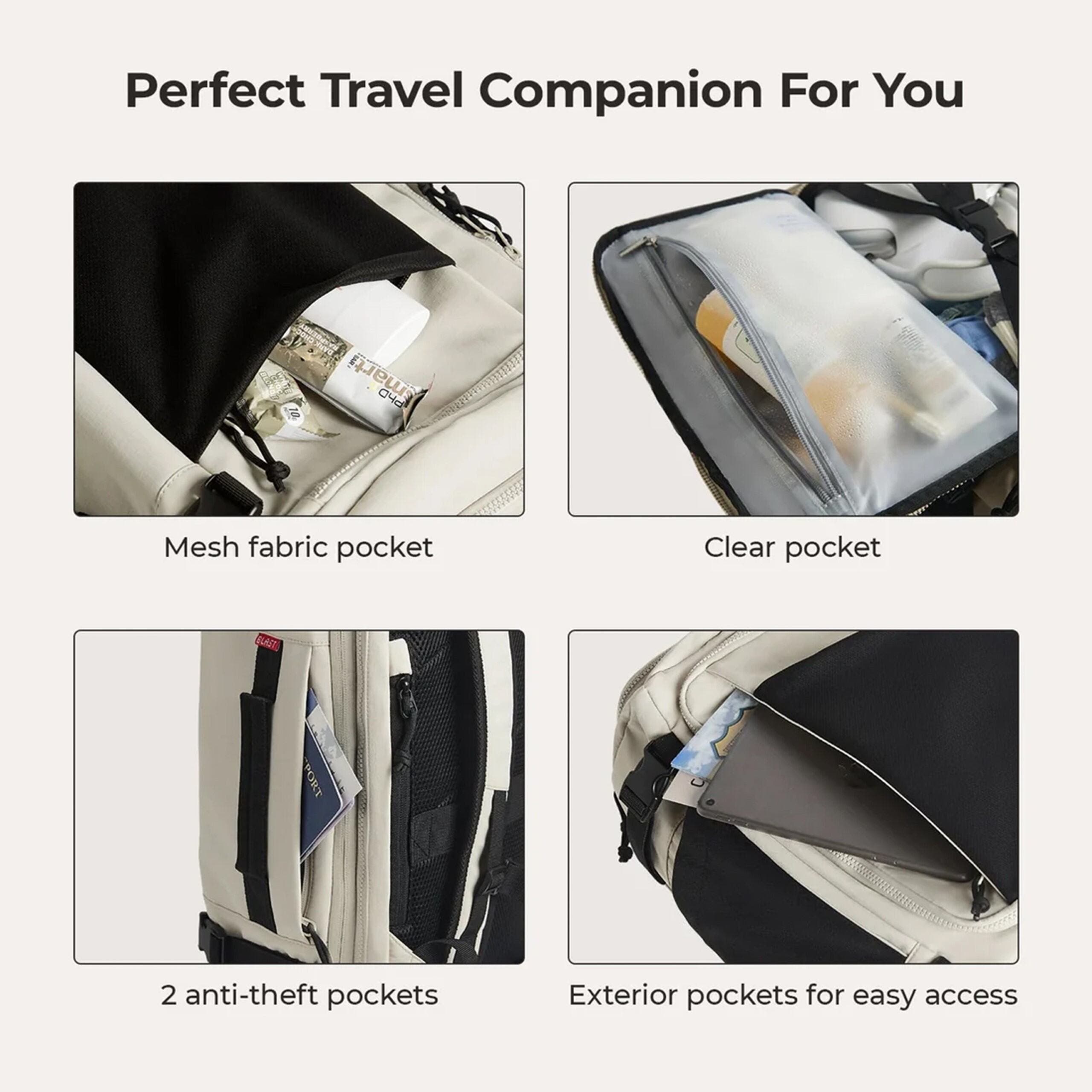 Bagsmart Blast Mesh Carry On Expandable Travel Backpack - 28L-38L Extended, Alternate, color, Peyote