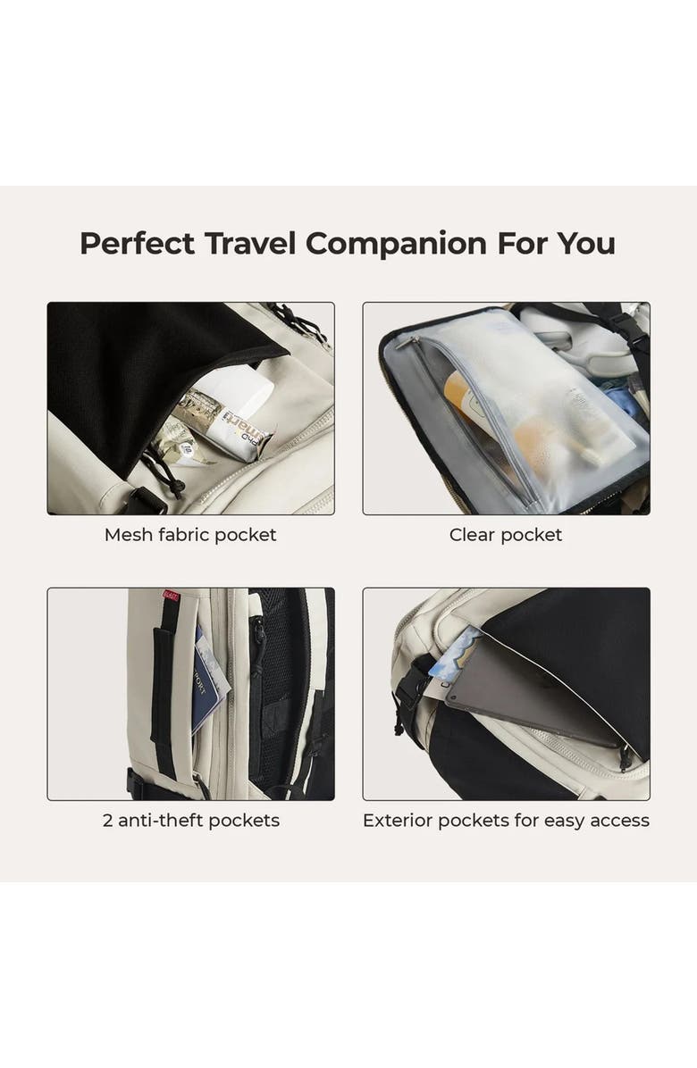 Bagsmart Blast Mesh Carry On Expandable Travel Backpack - 28L-38L Extended, Alternate, color, Peyote
