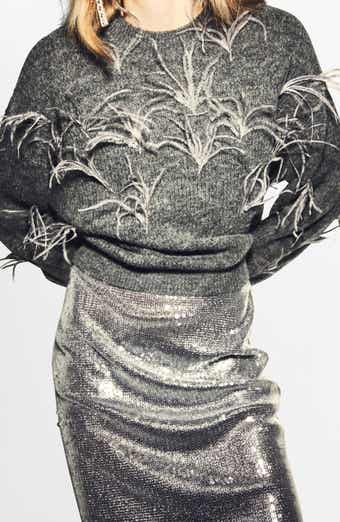 MANGO Feather Detail Sweater