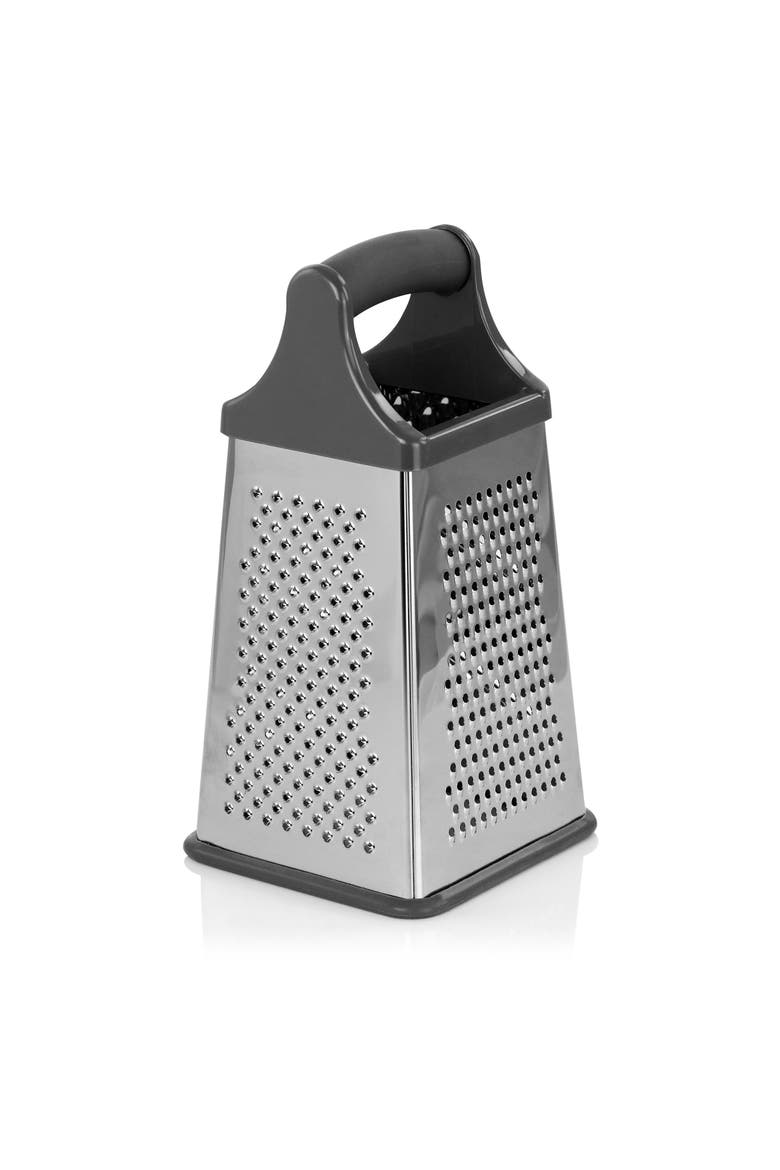 Stainless Steel Four Sided Box Grater, Alternate, color, Gray