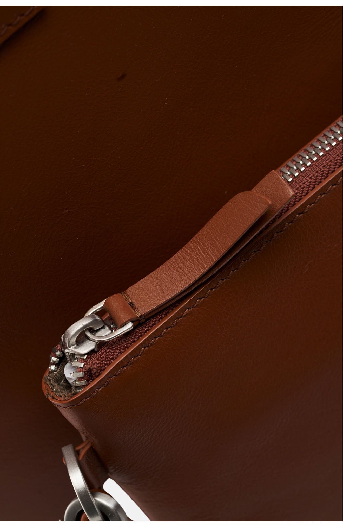 Agatha Leather Tote, Alternate, color, COGNAC