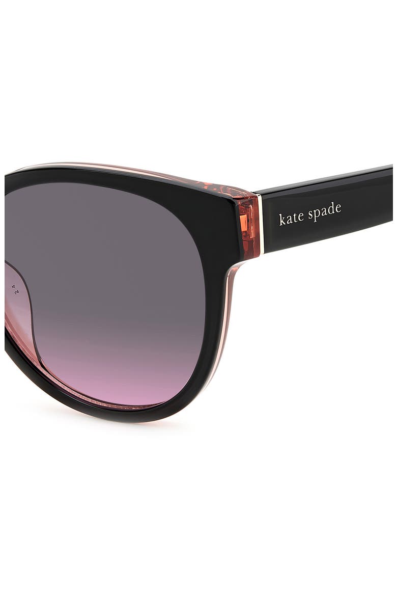 Nathalie 55mm Round Sunglasses, Alternate, color, BLACK