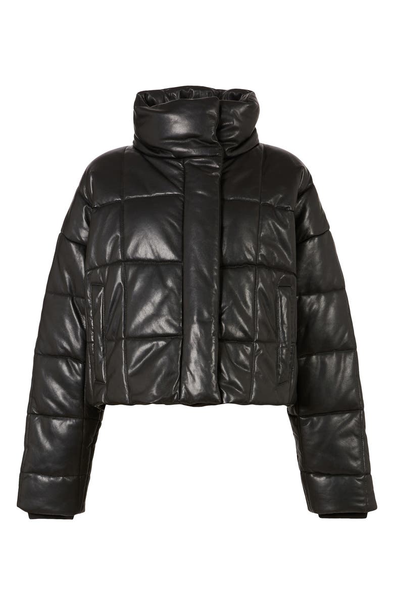 AllSaints Petra Leather Puffer Jacket, Alternate, color, 