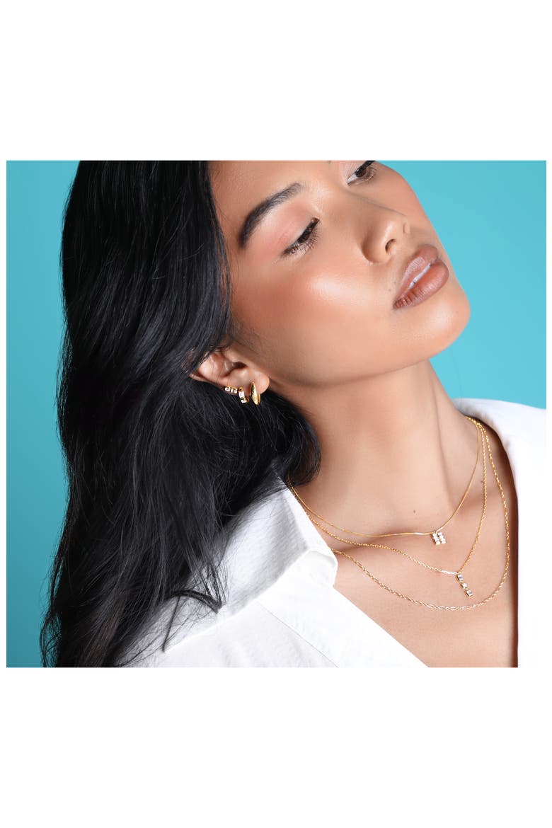 14K Gold Hoop Earrings (Nordstrom Exclusive), Alternate, color, YELLOW GOLD/ DIA