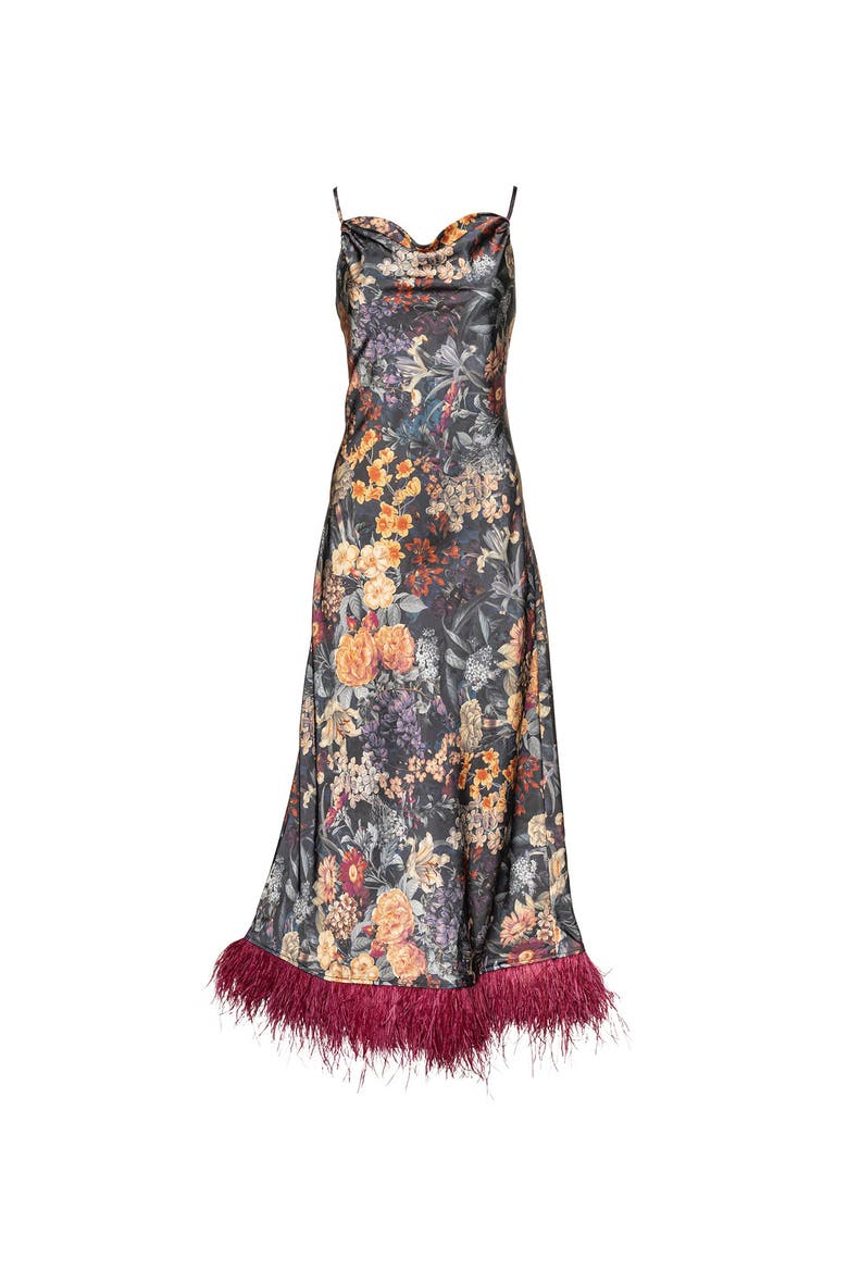 Mila Botanica Silky Feather Dress, Main, color, Botanical Floral