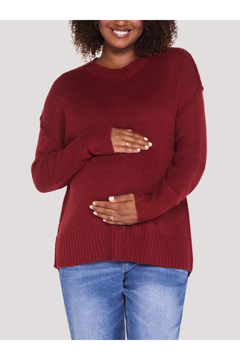 Crew Neck Long Sleeve Sweater, Main, color, Biking Red
